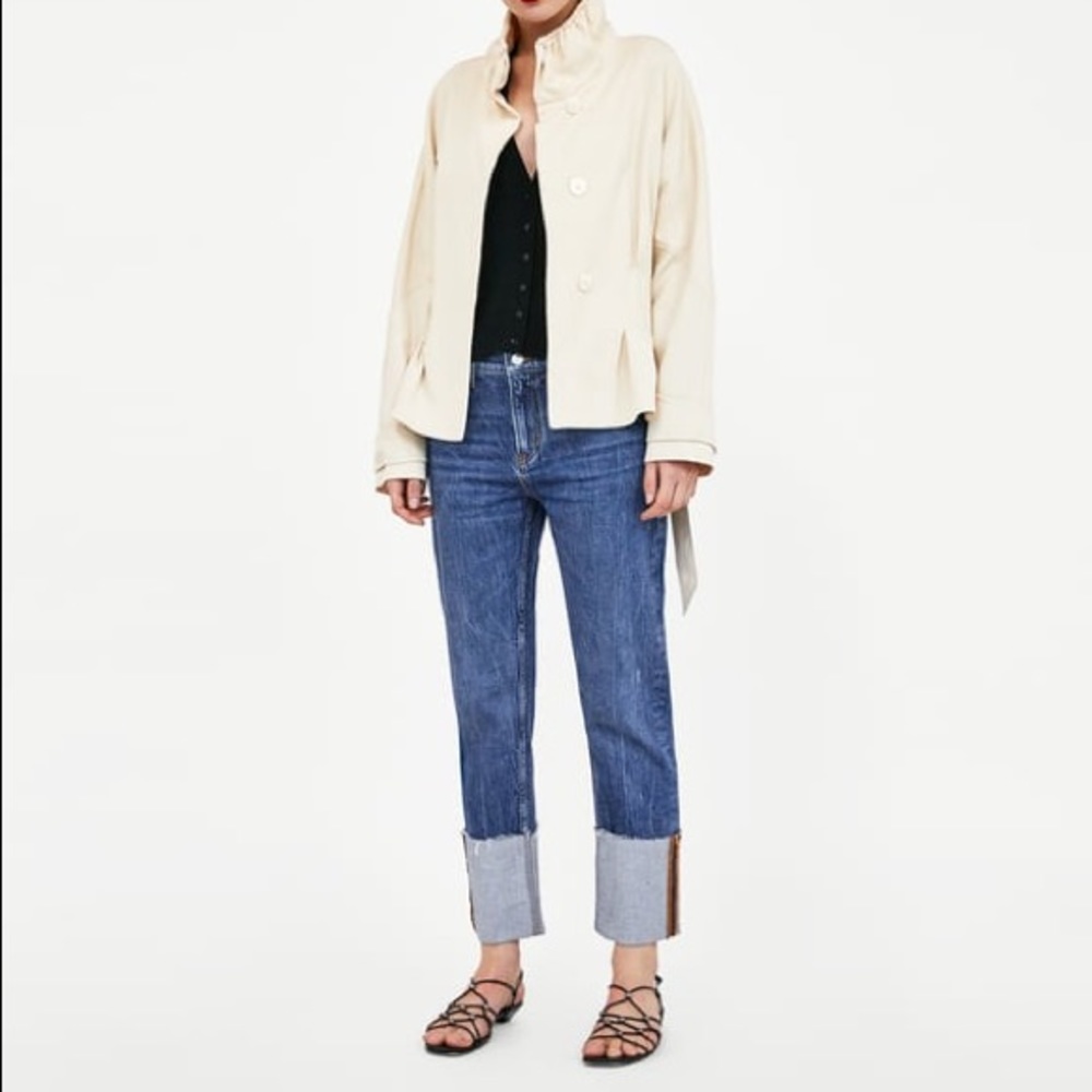Zara folded bottom jeans